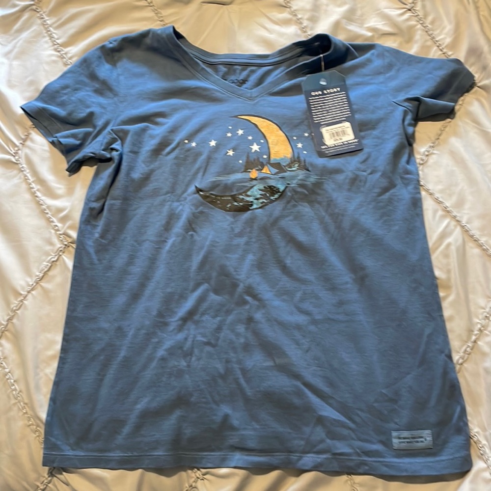 Life is Good camping t shirt